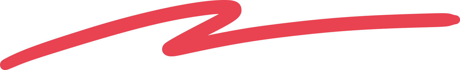 Thick red curved brushstroke on a transparent background.